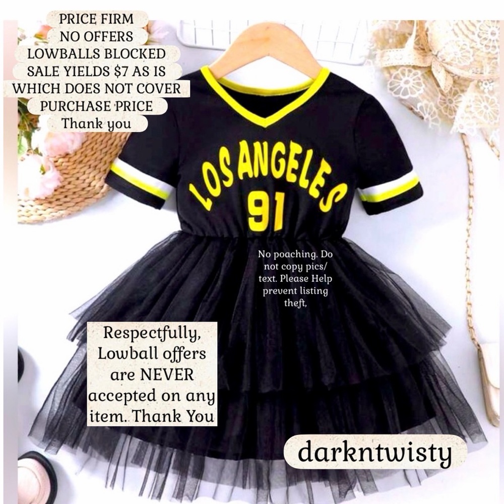BNIB Girls Los Angeles short sleeve Mesh Tulle Dress 6 Y GREAT SUMMER DRESS
